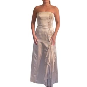 Jovani Strapless Dress Nude